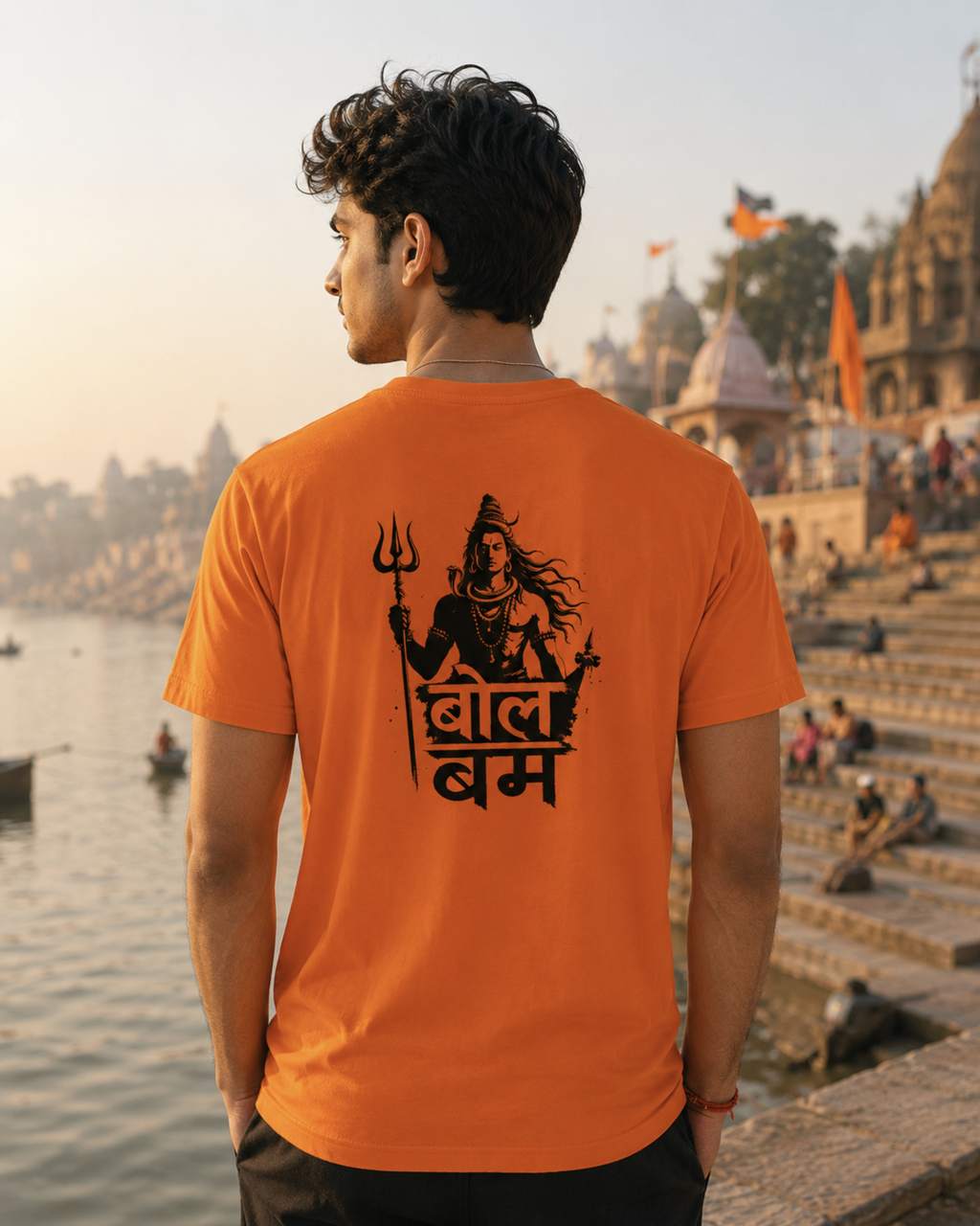 Om Bol Bam Printed T-Shirt for Men – Orange