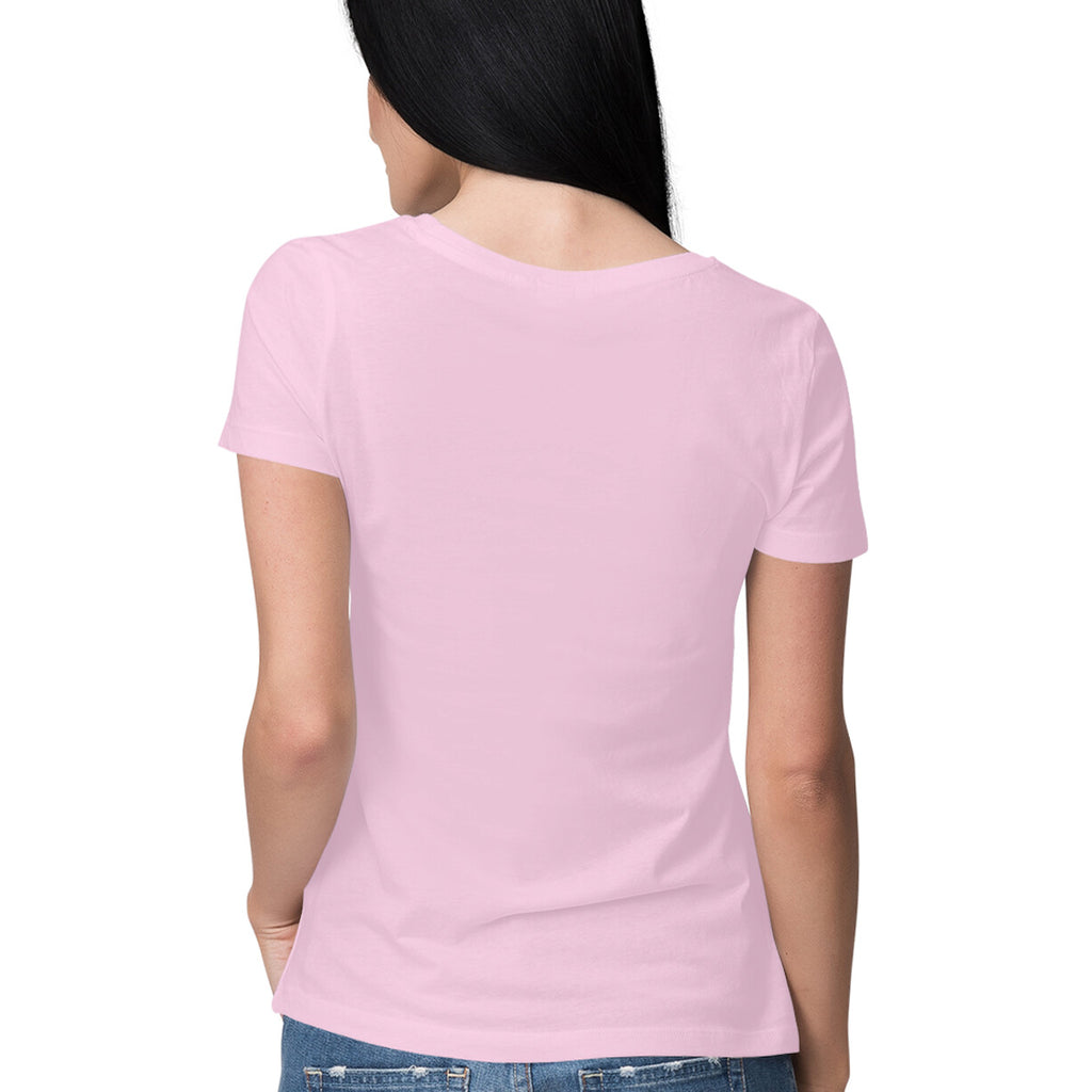 Bol Bam Premium Printed T-Shirt for Women – Light Pink