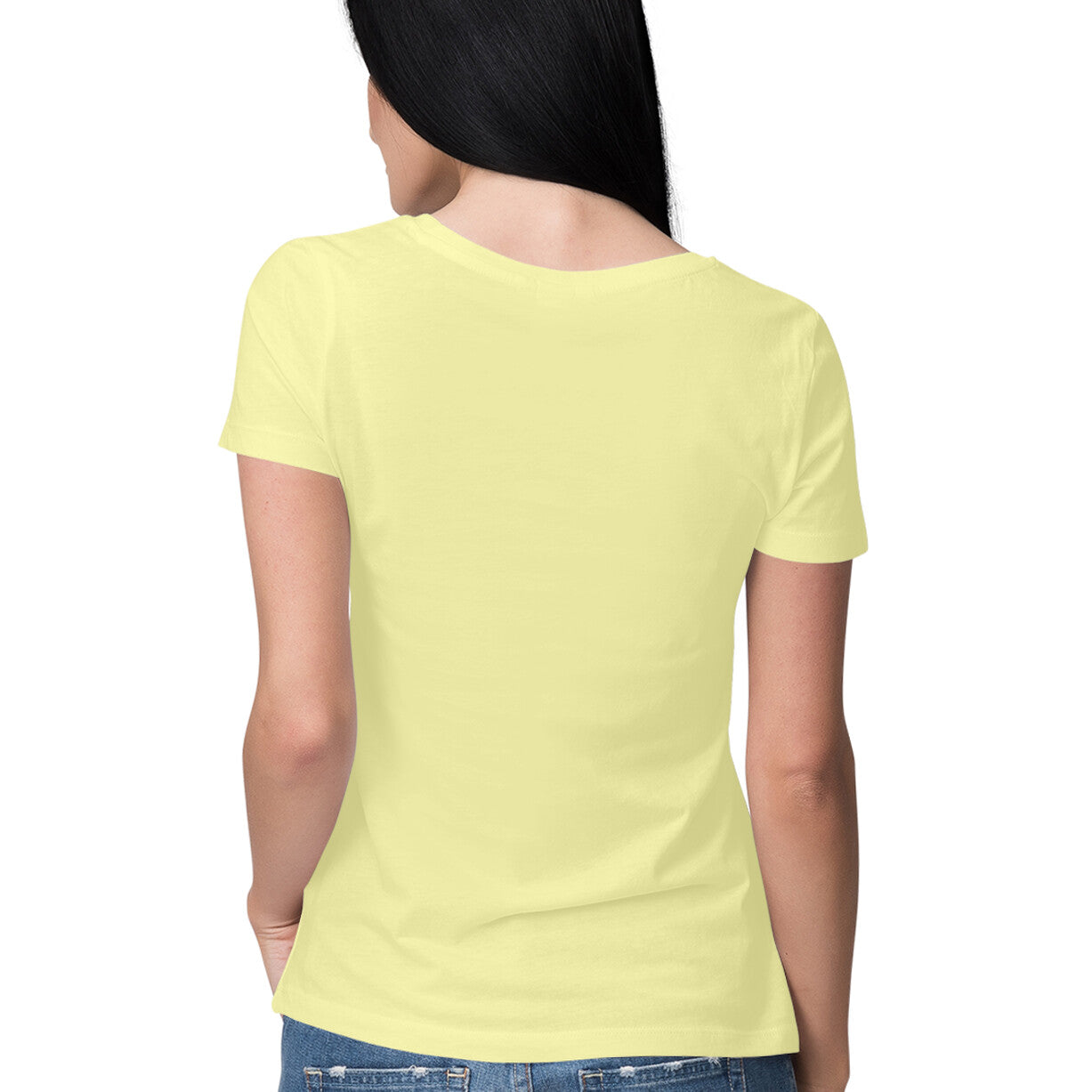 Bol Bam Premium Printed T-Shirt for Women – Light Yellow
