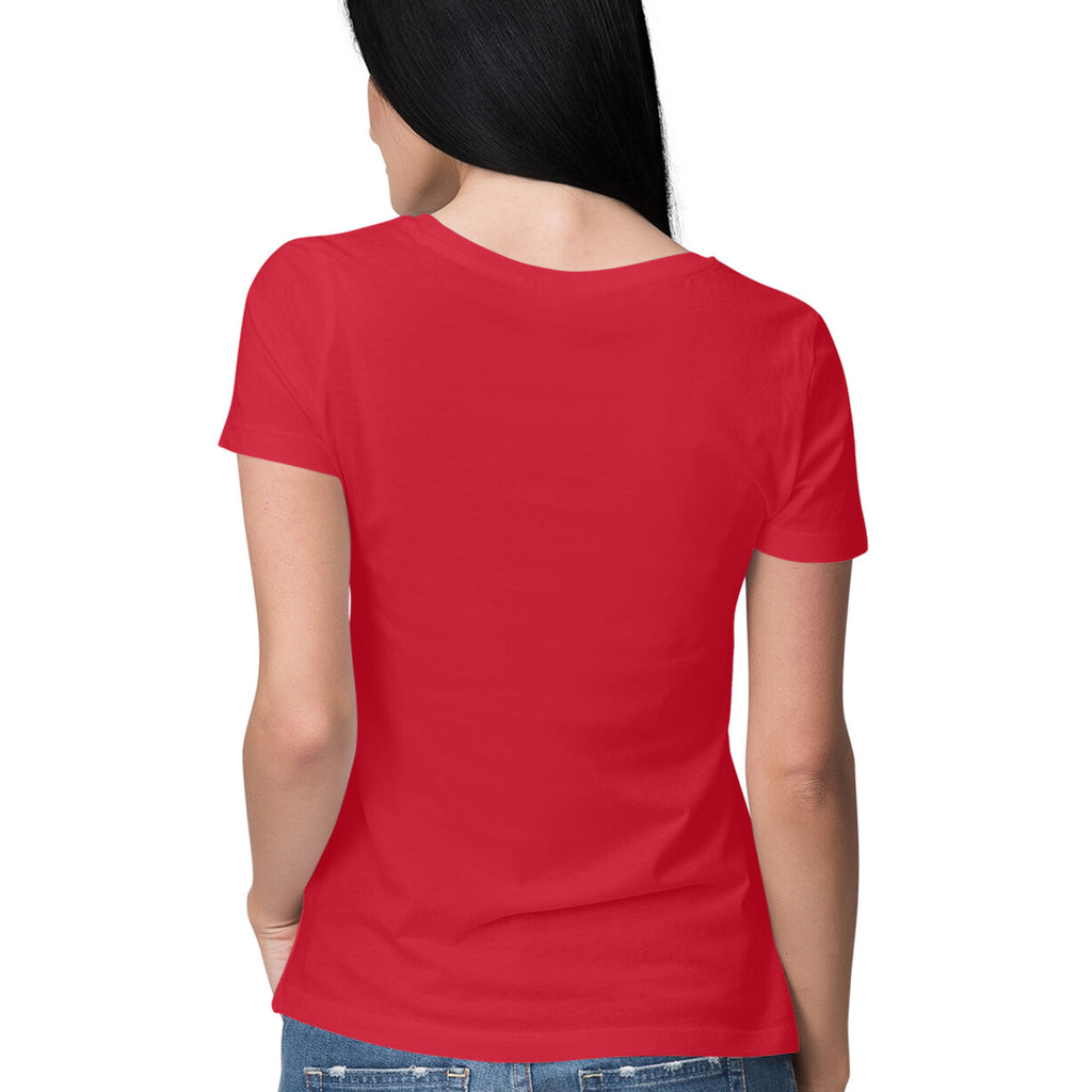 Bol Bam Premium Printed T-Shirt for Women – Red