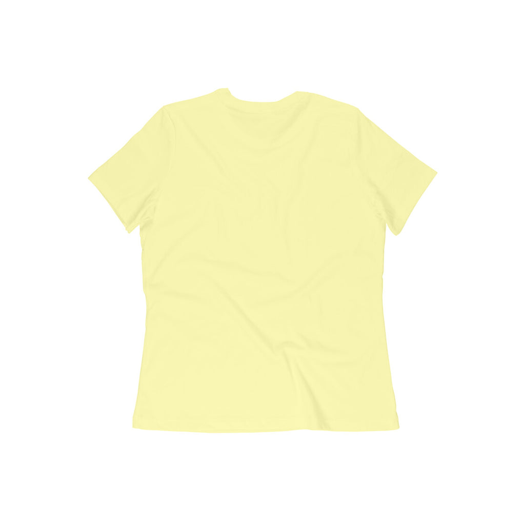 Bol Bam Premium Printed T-Shirt for Women – Light Yellow