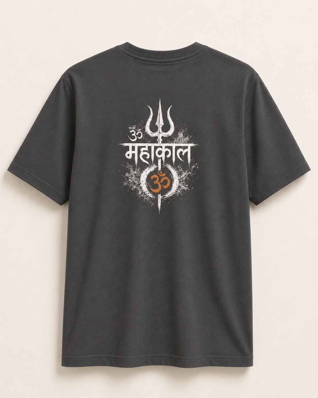 Om Mahakal Premium Printed T-Shirt for Men – Charcoal Grey