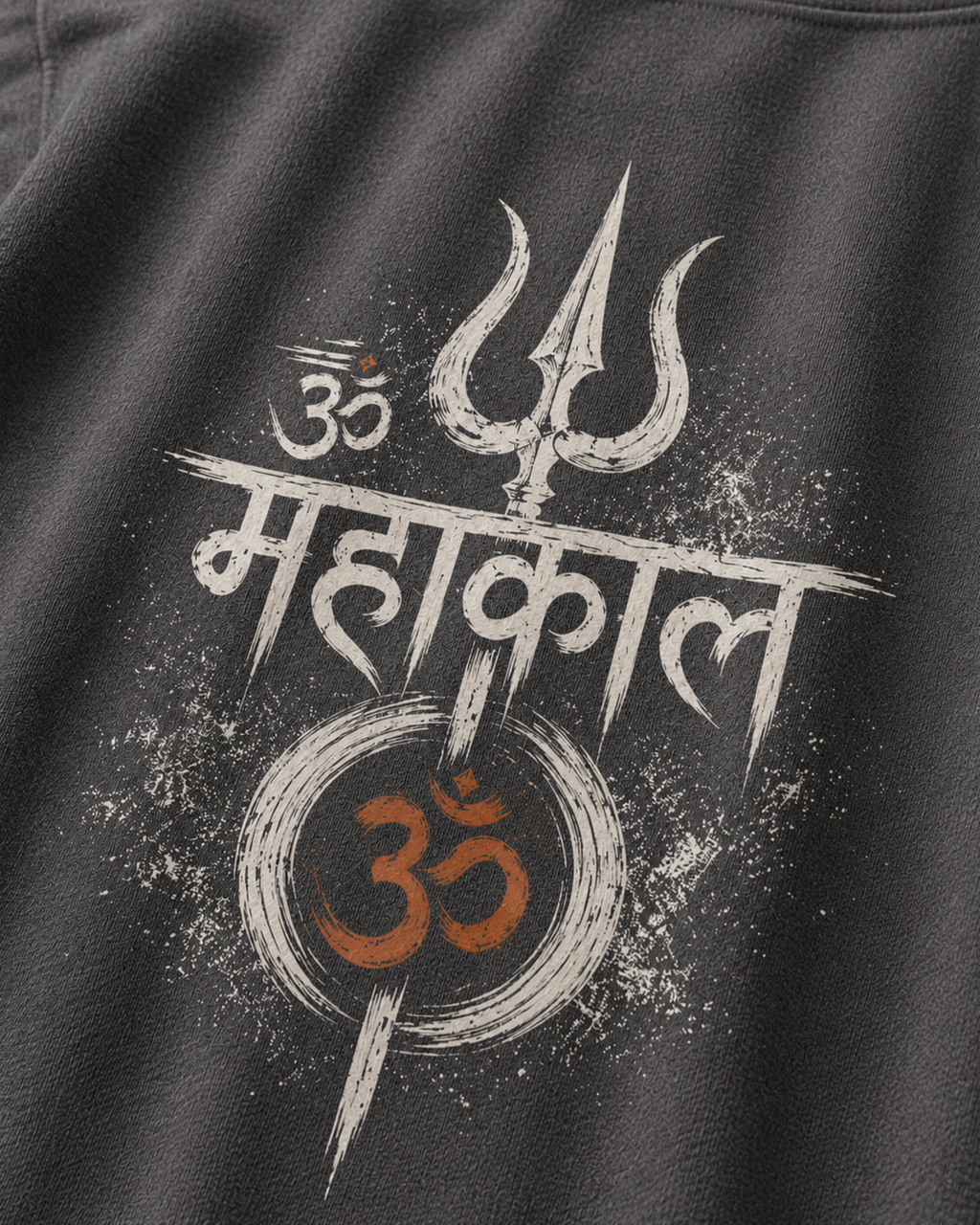 Om Mahakal Premium Printed T-Shirt for Men – Charcoal Grey