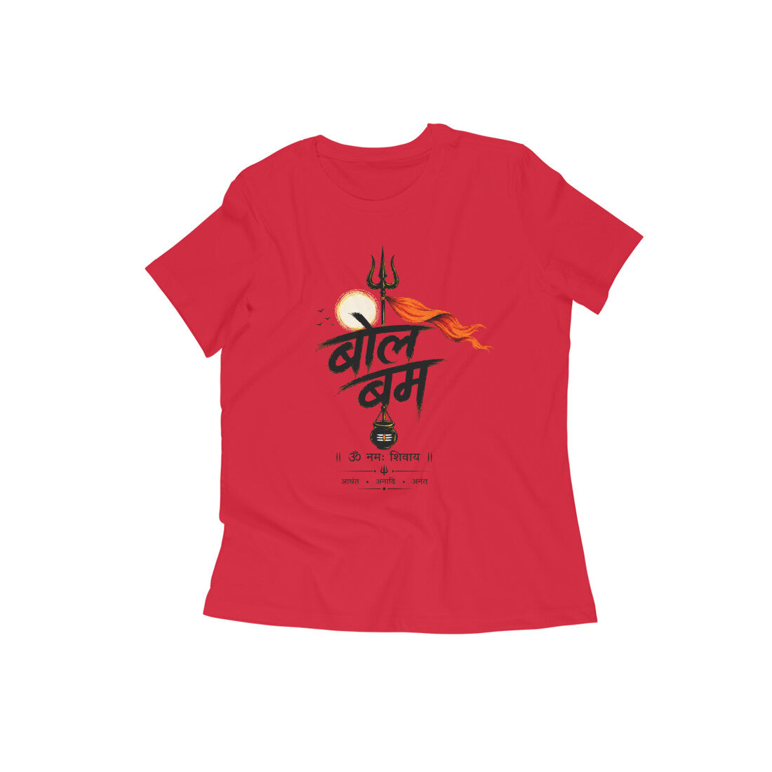Bol Bam Premium Printed T-Shirt for Women – Red