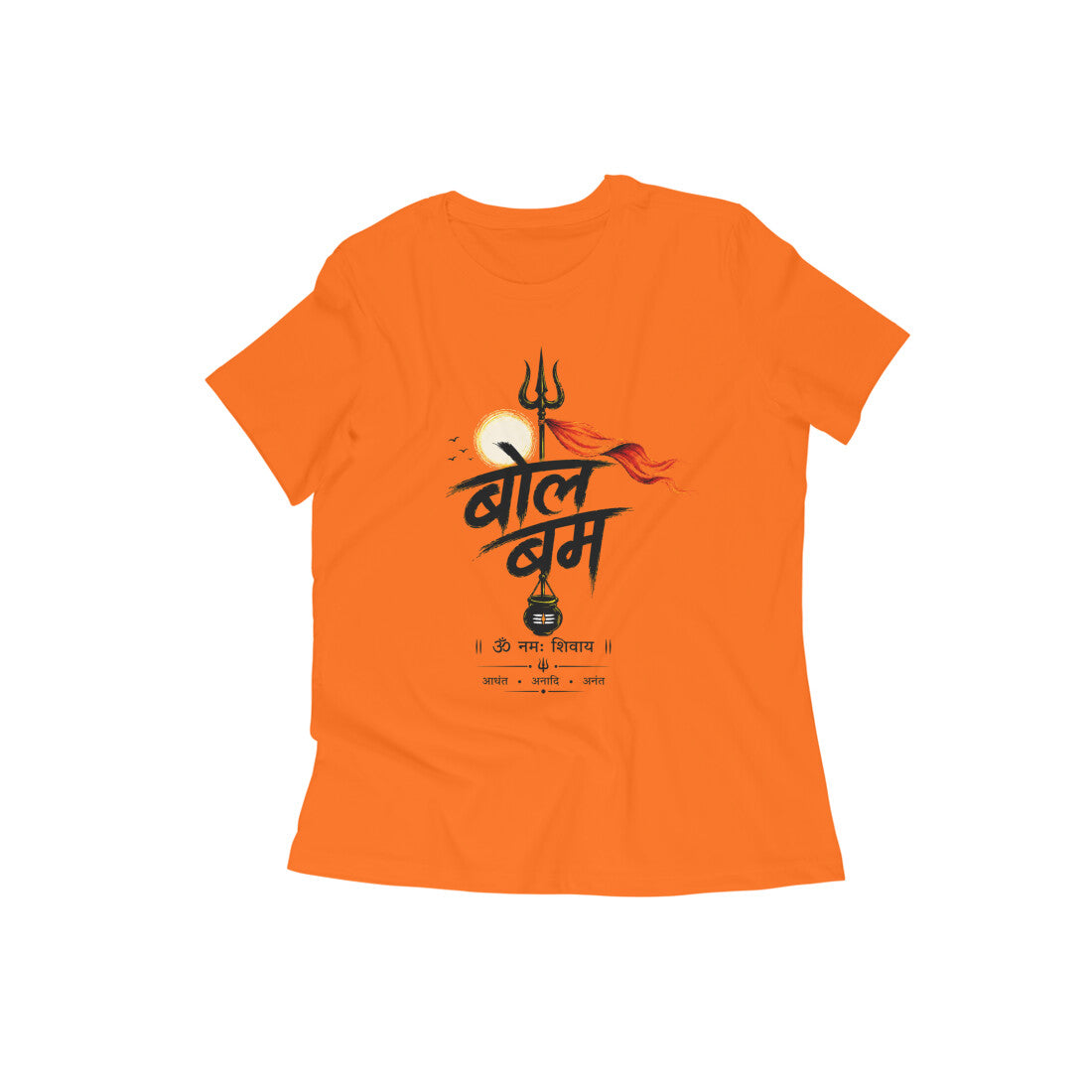 Bol Bam Premium Printed T-Shirt for Women – Orange