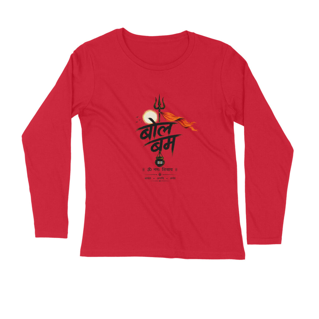 Bol Bam Premium Printed Full Sleeve T-Shirt for Men – Red