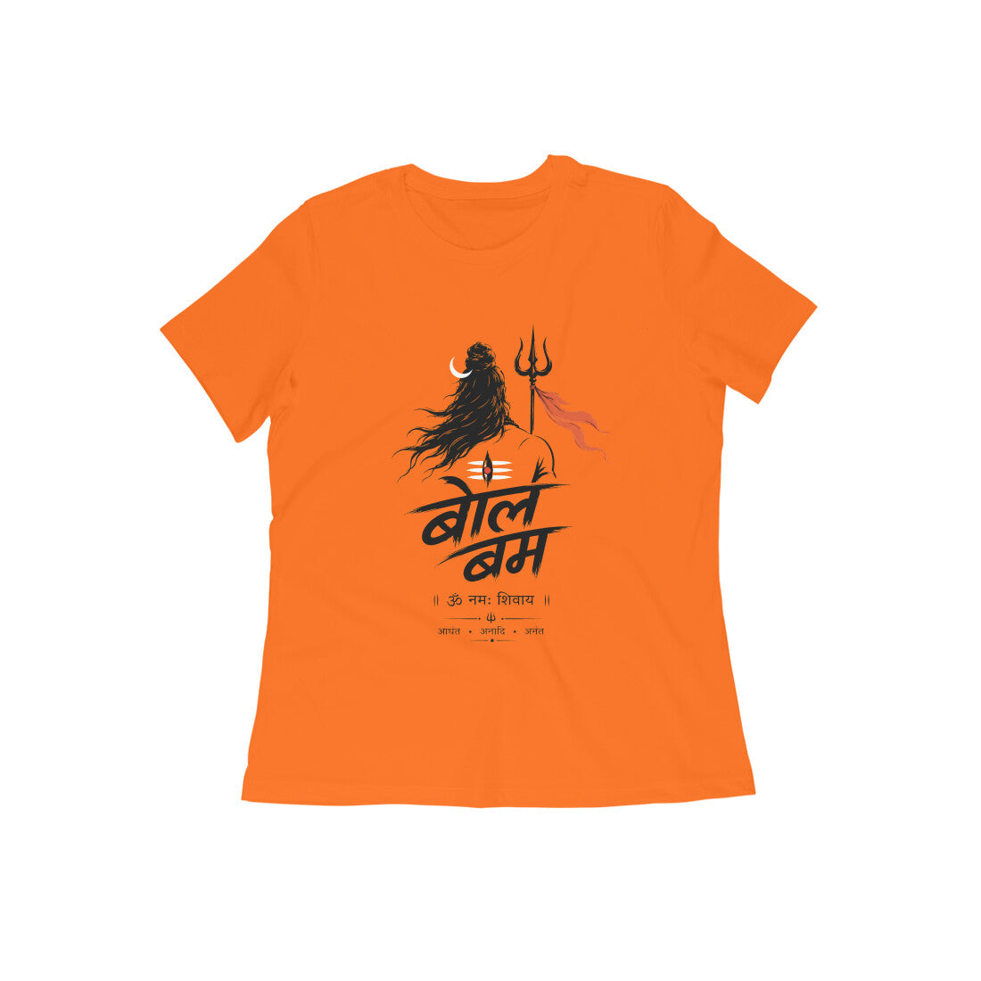 Bol Bam Shiva Printed T-Shirt for Women – Orange