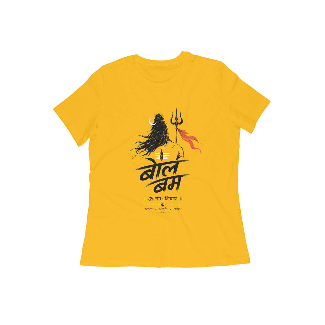 Bol Bam Shiva Printed T-Shirt for Women – Golden Yellow